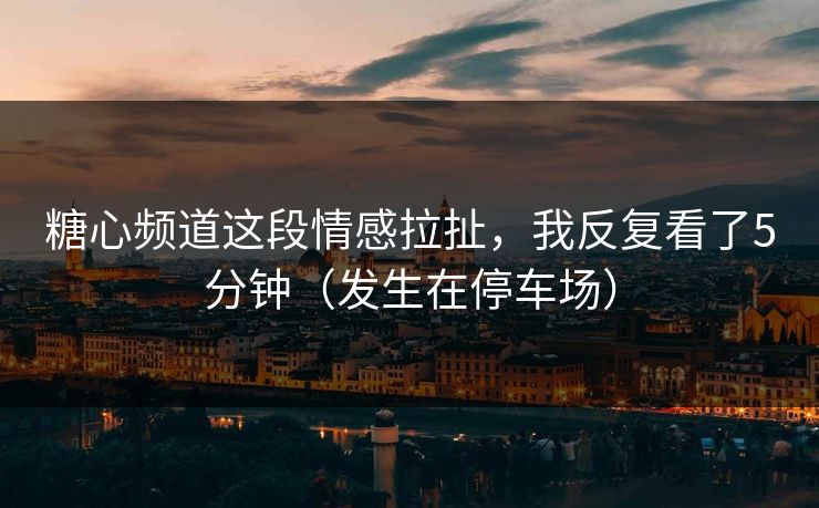 糖心频道这段情感拉扯，我反复看了5分钟（发生在停车场）