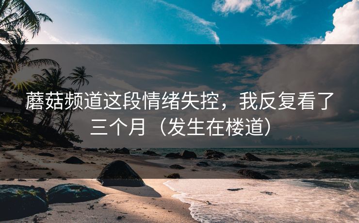 蘑菇频道这段情绪失控，我反复看了三个月（发生在楼道）