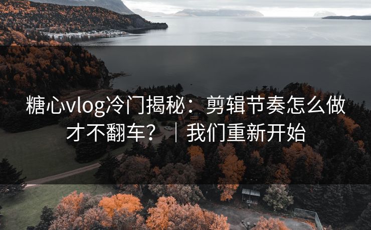 糖心vlog冷门揭秘：剪辑节奏怎么做才不翻车？｜我们重新开始