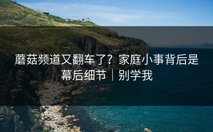 蘑菇频道又翻车了？家庭小事背后是幕后细节｜别学我