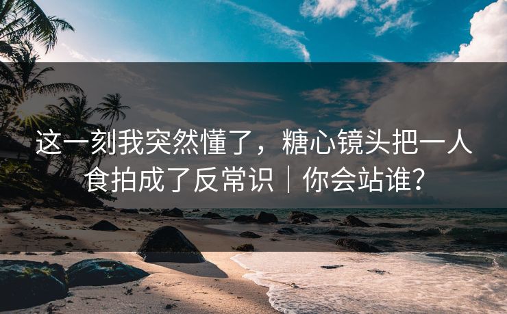 这一刻我突然懂了，糖心镜头把一人食拍成了反常识｜你会站谁？