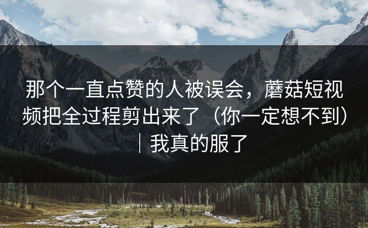 那个一直点赞的人被误会，蘑菇短视频把全过程剪出来了（你一定想不到）｜我真的服了